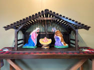 Christmas Nativity Stable with Jesus, Mary, and Baby Jesus