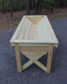 End view of the large raised trug planter