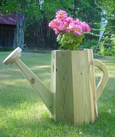 Giant watering can out of wood