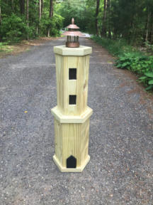 3 ft. Lighthouse with taller base and natural wood color