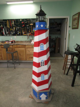 Red, white, and blue lighthouse
