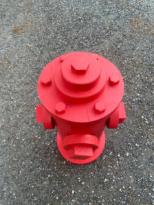 Top of fire hydrant showing wooden bolt heads