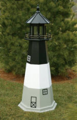 Wooden Oak Island lawn lighthouse