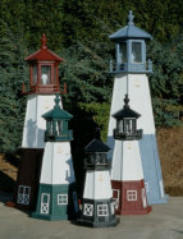Wooden Amish Lawn Lighthouses