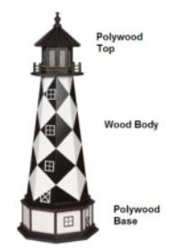 Hybrid Wood and Poly Lawn Lighthouses