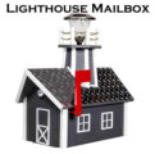 Poly mailbox shaped like a lighthouse