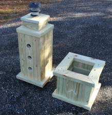 square lighthouse natural wood color