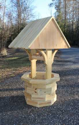 how to build a 4 ft. wooden wishing well. wood plans with